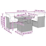 vidaXL Salon de jardin avec coussins 6 Pièces beige résine tressée