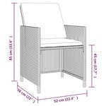 vidaXL Mobilier à dîner de jardin et coussins 9Pièces Résine tressée Gris