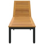 vidaXL Chaise longue Noir 200 x 55 x 35 cm Bois d'acacia massif
