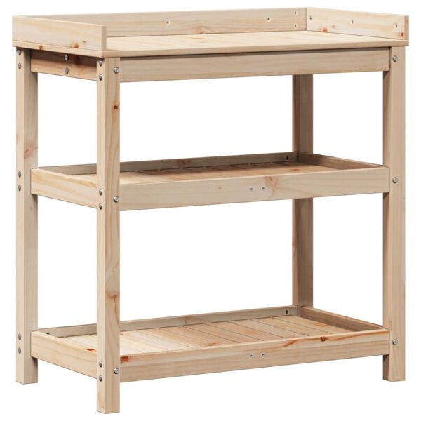 vidaXL Table de rempotage et étagères 82 5x45x86 5 cm bois massif pin