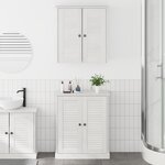 vidaXL Ensemble de mobilier de salle de bain avec étagère 2 Pièces Marron