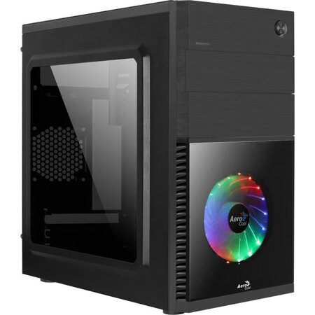 AEROCOOL BOITIER PC CS-105 Cosmo - avec lecteur carte - Mini Tour - Noir - Verre trempé - Format Micro ATX (ACCS-PC09211.11)