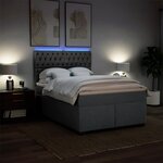 vidaXL Sommier à lattes de lit avec matelas Gris foncé 140x200cm Tissu