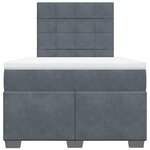 vidaXL Sommier à lattes de lit et matelas Gris foncé 120x200cm Velours