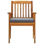 vidaXL Ensemble à manger de jardin 5 Pièces avec coussins Acacia solide