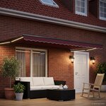vidaXL Auvent rétractable électrique Rouge bordeaux 4 × 3 m
