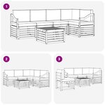 vidaXL Ensemble de canapés d'extérieur 6 pc Blanc et crème Polyester