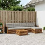 vidaXL Ensemble de canapés d'extérieur 6 Pièces Naturel et gris clair