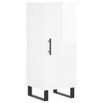 vidaXL Buffet Blanc brillant 34 5x34x90 cm Bois d'ingénierie