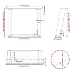 vidaXL Pieds de table basse en U  2 pièces  blanc  50 x (42-43) cm  acier