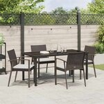 vidaXL Ensemble de salle à manger pour jardin 5 Pièces Marron Poly rotin