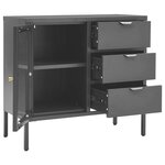 vidaXL Buffet Anthracite 75x35x70 cm Acier et verre trempé