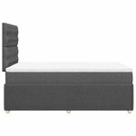 vidaXL Sommier à lattes de lit avec matelas Gris foncé 120x200cm Tissu
