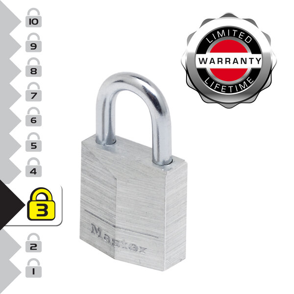 9120EURTCC Lot de 2 Cadenas à Clé en Aluminium Massif Gris 2 x 3 4 x 1 4 cm