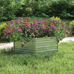 vidaXL Lit surélevé de jardin 129x45 cm Acier galvanisé Argenté