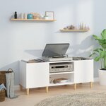 vidaXL Armoire à disques blanc brillant 121x38x48 cm bois d'ingénierie
