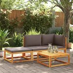 vidaXL Canapé de jardin avec coussins 2 places Bois Acacia et rotin