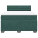 vidaXL Sommier à lattes de lit et matelas Vert foncé 140x190cm Velours
