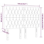 vidaXL Tête de lit à LED Bleu foncé 144x7x118/128 cm Velours