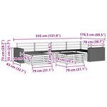 vidaXL Ensemble de canapés d'extérieur 7 Pièces Naturel