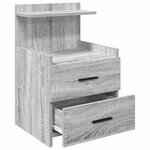 vidaXL Tables de chevet 2 pièces avec 2 tiroirs Gris Sonoma 40 x 36 5 x 62 cm
