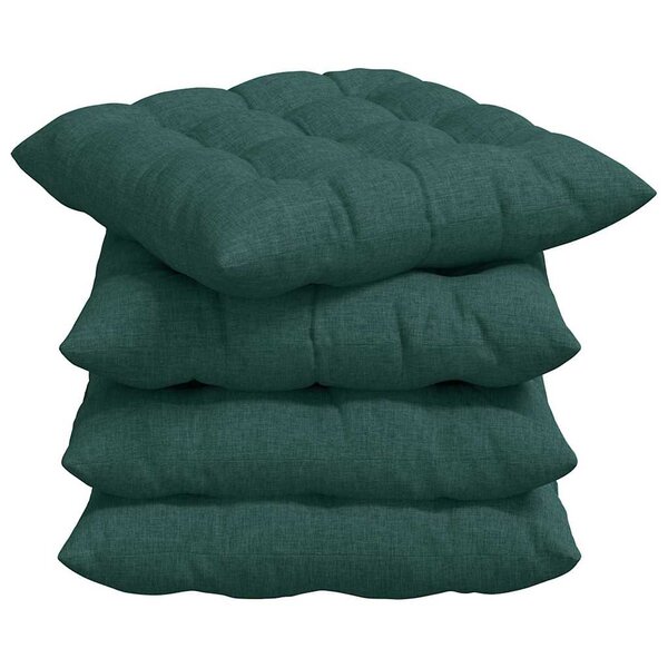 vidaXL Coussins de siège 2 Pièces Vert foncé 40 x 40 x 6 cm tissu