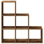 vidaXL Étagère séparatrice de pièce à 3 niveaux vieux bois 99x29x99 cm