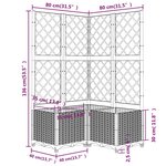 vidaXL Jardinière avec treillis Noir 80x80x136 cm PP