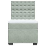 vidaXL Sommier à lattes de lit et matelas Gris clair 90x190 cm Velours