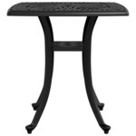 vidaXL Table de jardin noir 53x53x53 cm aluminium coulé