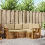 vidaXL Ensemble de canapés d'extérieur 4 pc Naturel et Beige Polyester