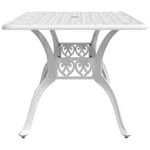 vidaXL Table de jardin blanc 150x90x72 cm aluminium coulé