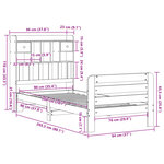 vidaXL Lit bibliothèque sans matelas 90x200 cm bois de pin massif