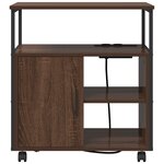 vidaXL Cabinet de Bureau avec roue Chêne marron 60 x 46 x 67 cm