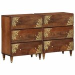 vidaXL Buffet avec tiroir 2 Pièces marron miel 60 x 33.5 x 75 cm