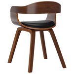vidaXL Chaises à manger lot de 2 noir bois courbé et similicuir