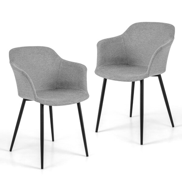 Lot de 2 chaises de salle à manger scandinaves 60 x 53 x 82 5 cm assise ergonomique design moderne en lin blanc 20_0018685