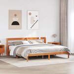 vidaXL Cadre de lit et tête de lit sans matelas cire marron 200x200 cm