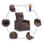 vidaXL Fauteuil de massage inclinable Marron Similicuir