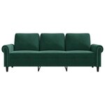 vidaXL Canapé à 3 places Vert foncé 180 cm Velours