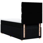 vidaXL Sommier à lattes de lit avec matelas Noir 90x190 cm Tissu