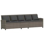 vidaXL Canapé de jardin avec coussins 5 places gris résine tressée