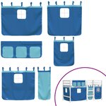 vidaXL Lit mezzanine enfants avec rideaux sans matelas bleu 90x190 cm