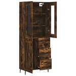 vidaXL Buffet haut Chêne fumé 69 5x34x180 cm Bois d'ingénierie