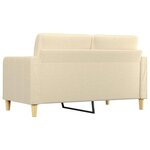 vidaXL Canapé à 2 places Crème 140 cm Tissu