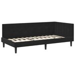 vidaXL Cadre de lit d'angle avec tête de lit Noir 90 x 200 cm Velours