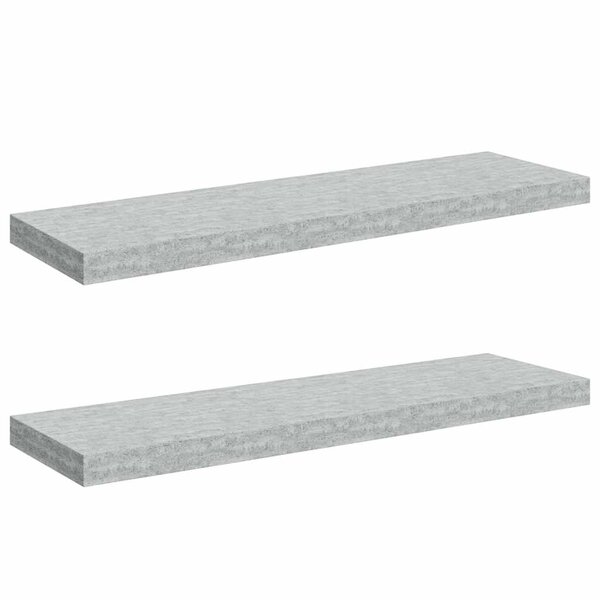 vidaXL Étagères murales flottantes 2 Pièces gris béton 80x23 5x3 8 cm MDF
