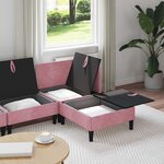 vidaXL Ensemble de meubles pour le salon 4 Pièces Rose Velours