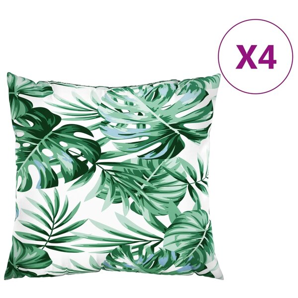 vidaXL Coussins de canapé 4 Pièces motif de feuilles 60x60 cm tissu