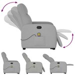 vidaXL Fauteuil de massage inclinable gris nuage tissu